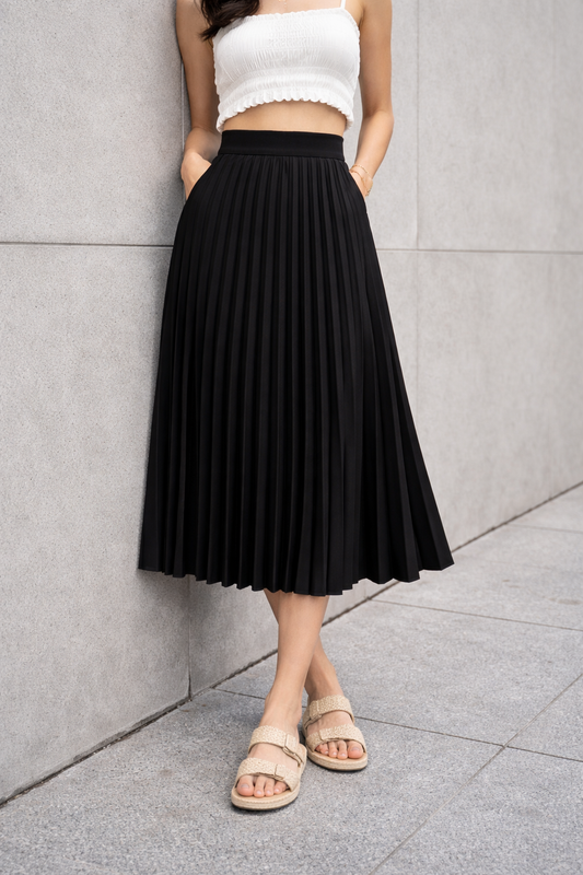 SØLA - Falda midi plisada